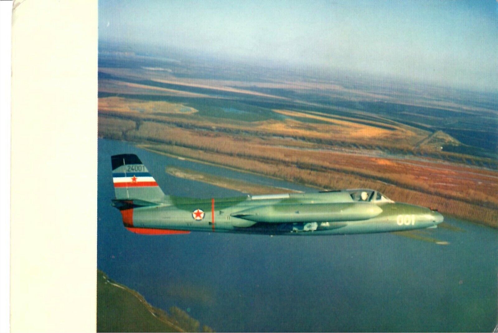 JNA Yugoslav air force RViPVO J-21 Jastreb  - FRONT postcard MADE IN YUGOSLAVIA